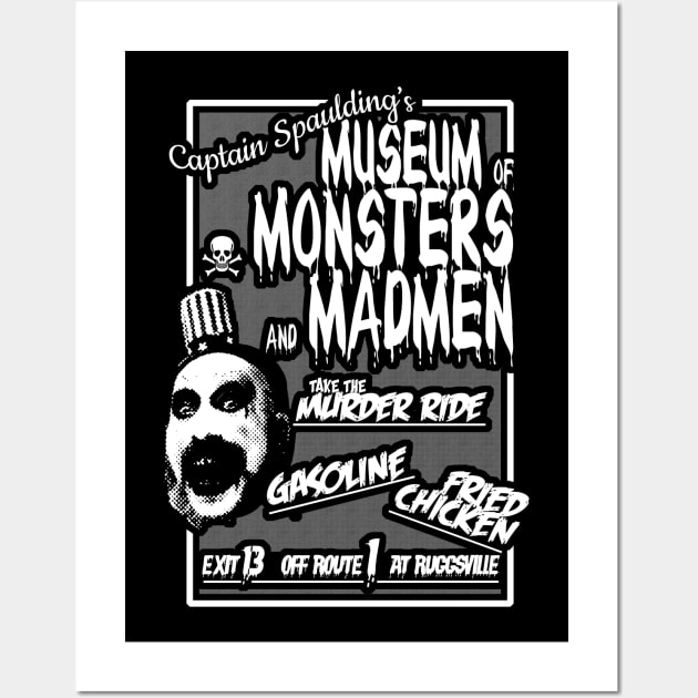 Captain Spaulding's Museum of Monsters and Madmen Ad Wall Art by crowjandesigns